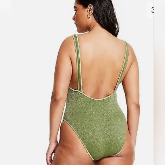 Fe Noel Target X Women's size M Metallic High Leg Cheeky 1 Piece Swimsui… - Picture 6 of 14